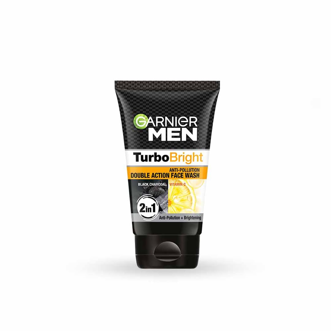 Garnier Men Turbo Bright Anti-Pollution Double Action Face Wash – 100g